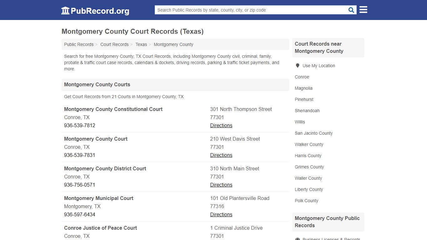 Free Montgomery County Court Records (Texas Court Records)