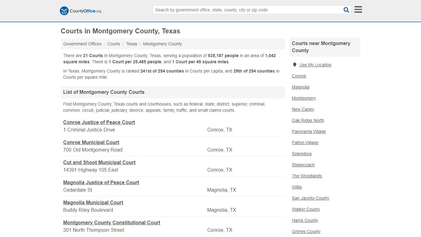 Courts - Montgomery County, TX (Court Records & Calendars)